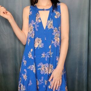 Free People Blue Floral Mini Dress